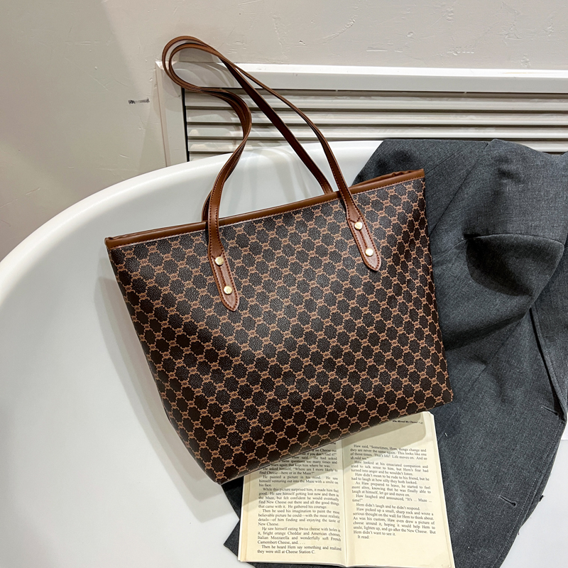 Tote Bag Leather Monogram - Luxury Vintage Women Shoulder Bag Monogram