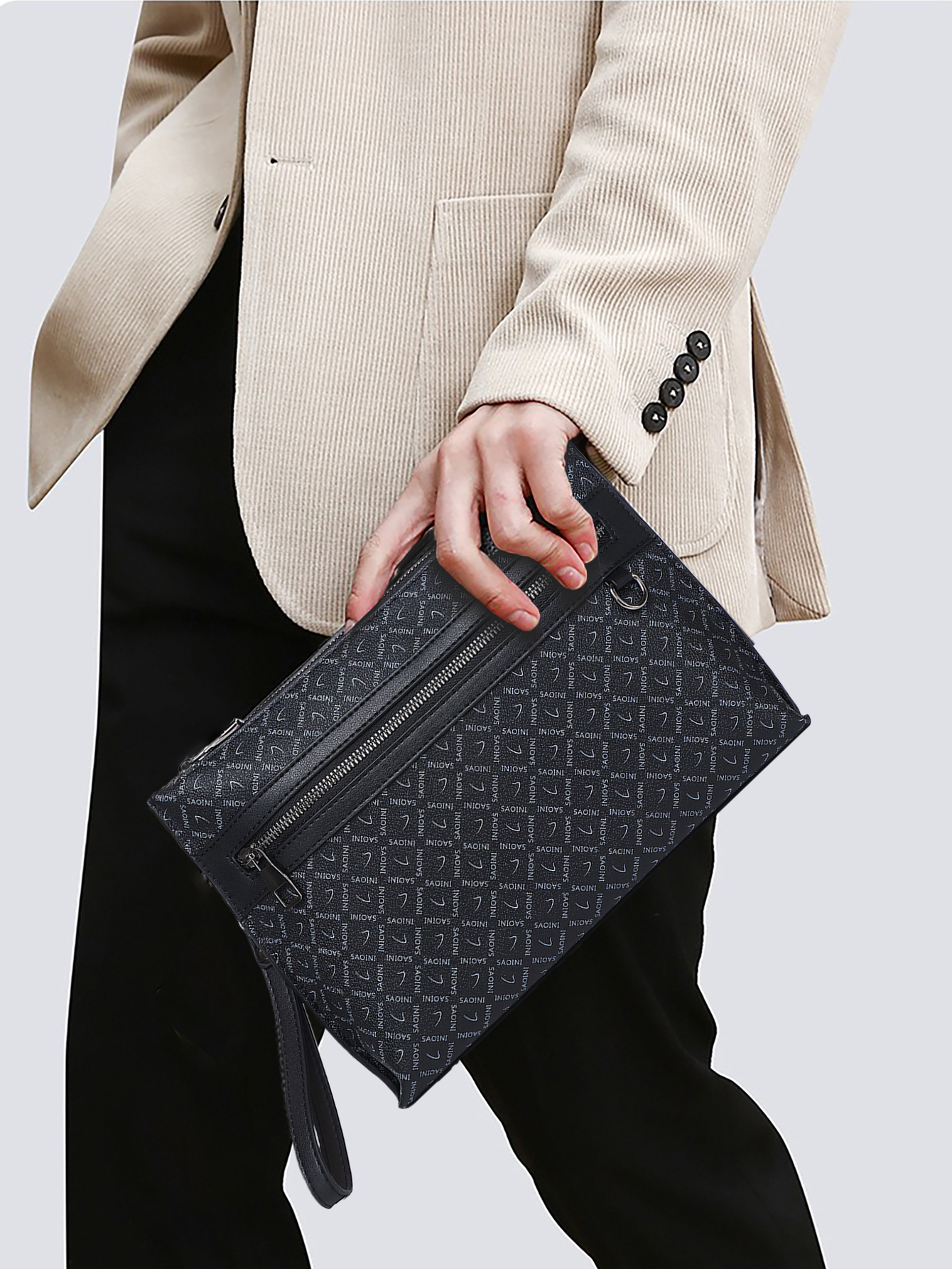 Men's Monogram Clutch Bag - Bl - Tote Bag Leather Monogram recension och pris