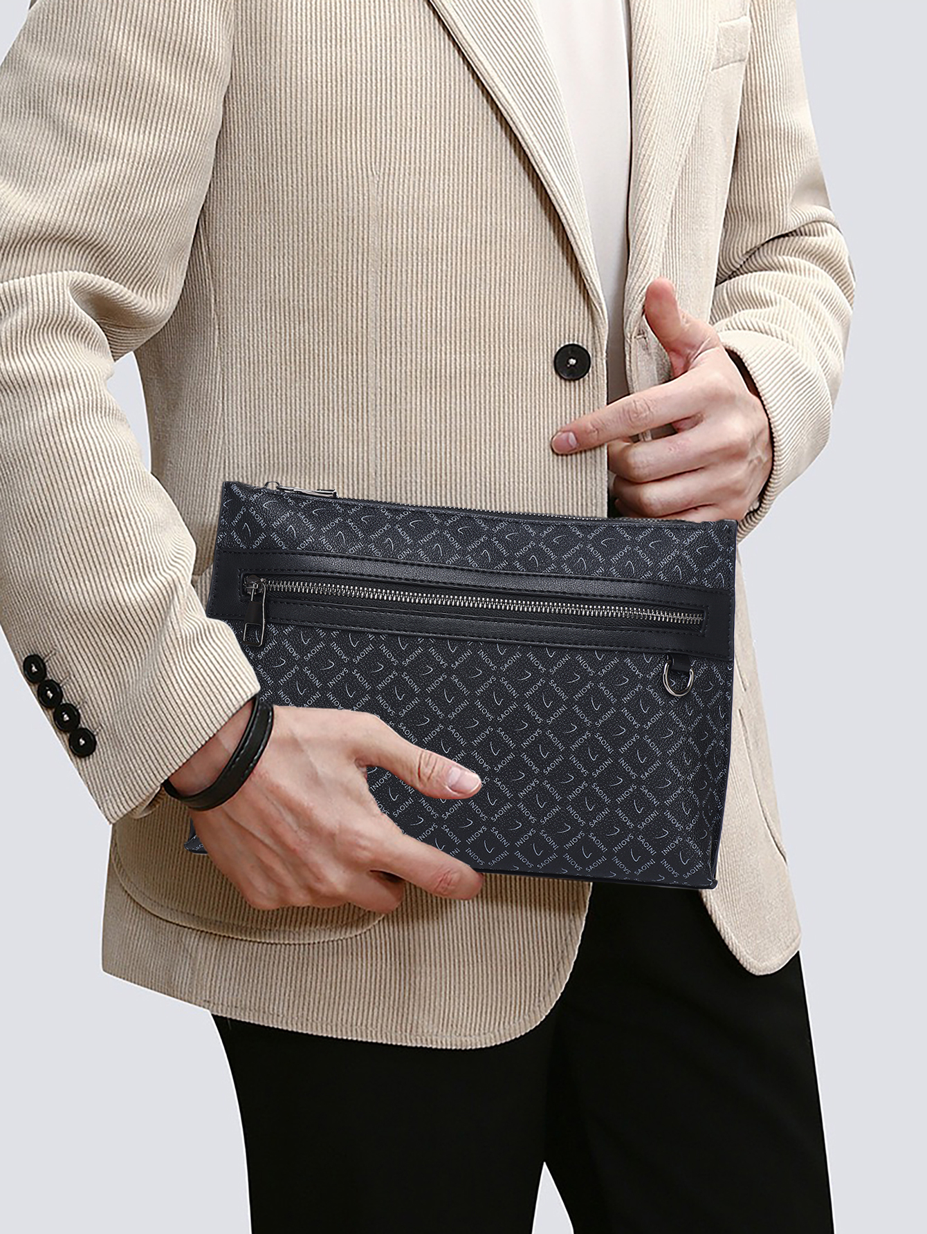 Men's Monogram Clutch Bag - Bl - Tote Bag Leather Monogram recension och pris