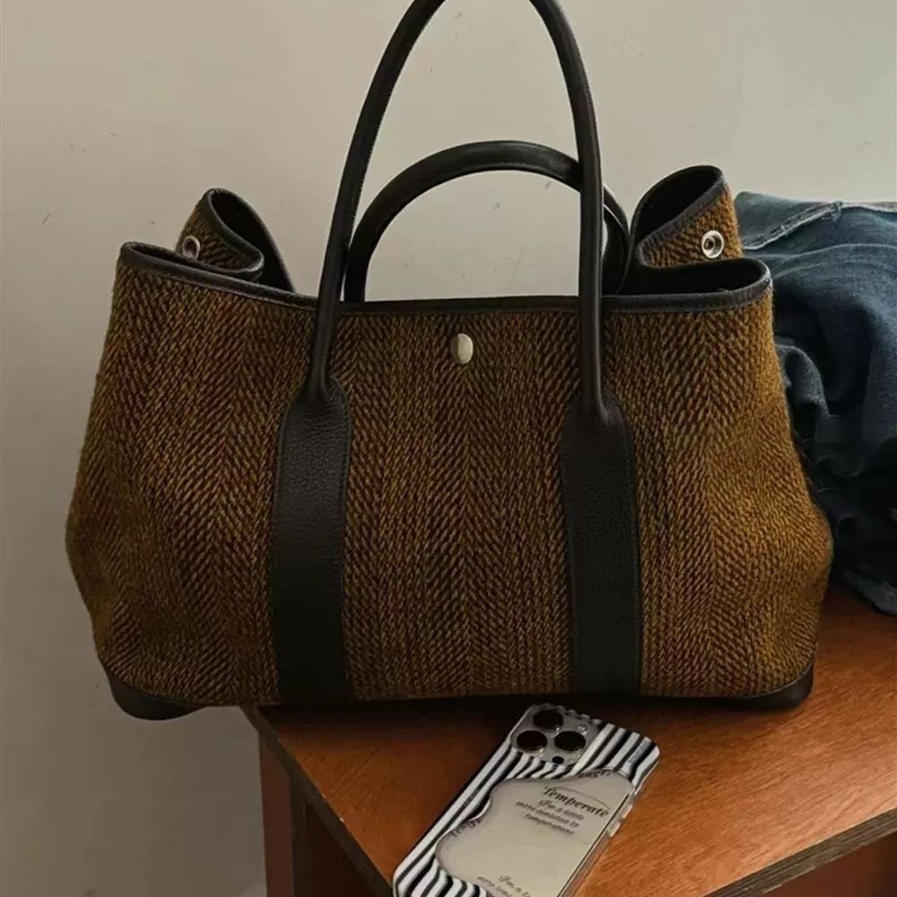 JIAERDI Retro Weave Tote Bag W - Luxury Bags Vintage recension och pris