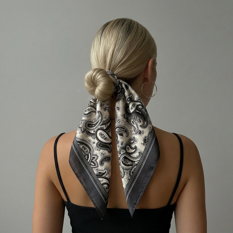 Luxury Satin Square Scarf Pais - Luxury Bags Expensive recension och pris