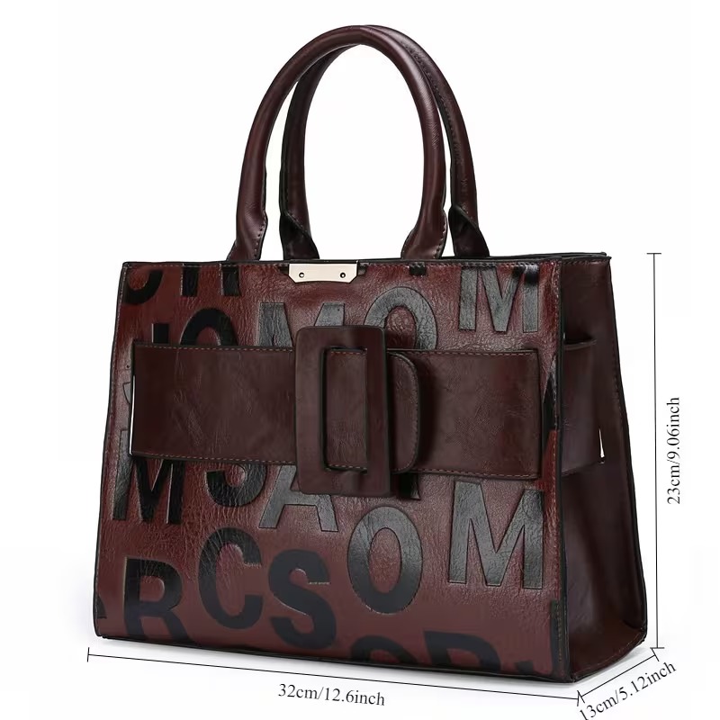 3pcs Women's Monogram Embossed - Tote Bag Leather Monogram recension och pris